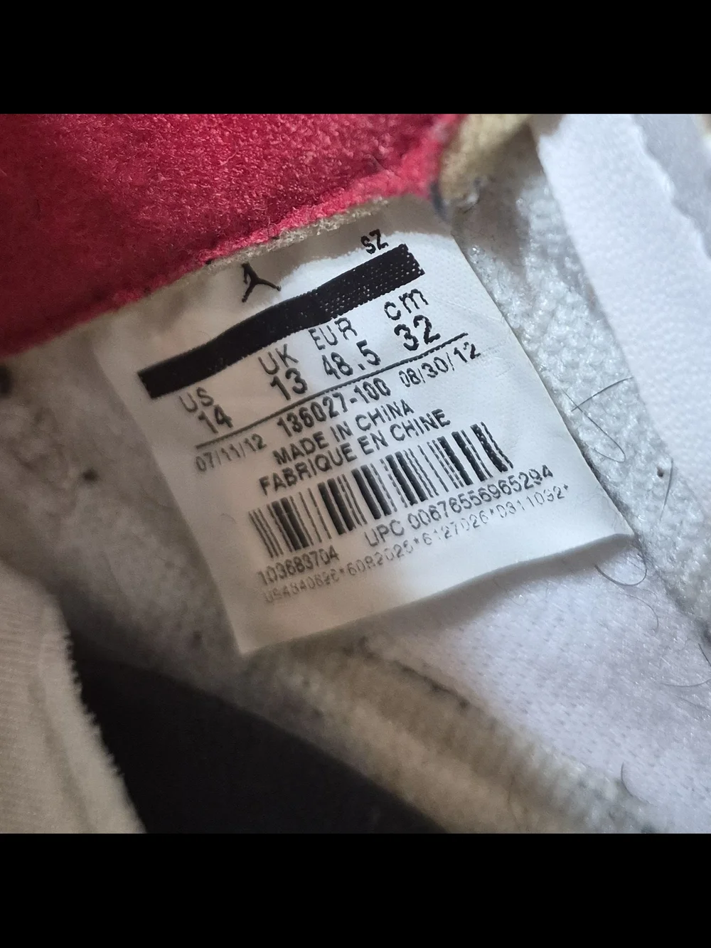 SAMPLE Air Jordan 5 Retro 'Fire Red' (2013) Mens 14 EUC